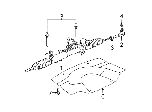 2018 Dodge Challenger P/S Pump & Hoses, Steering Gear & Linkage Rack And Pinion Gear Diagram for 68244586AB