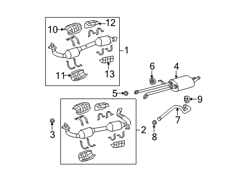 2012 Toyota Tundra Exhaust Components Front Insulator Diagram for 18435-0P050