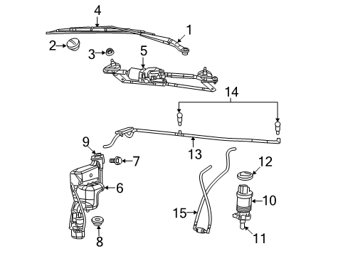 2007 Dodge Caliber Wiper & Washer Components Hose-Windshield Washer Diagram for 5303790AD