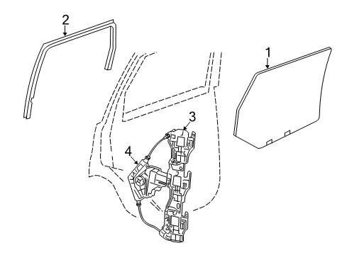 2018 Jeep Grand Cherokee Rear Door WEATHERSTRIP-Rear Door Glass Run Diagram for 55399188AG