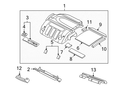 2008 Acura RL Engine Appearance Cover Insulator, RR. Coil Heat Diagram for 30512-RJA-A00