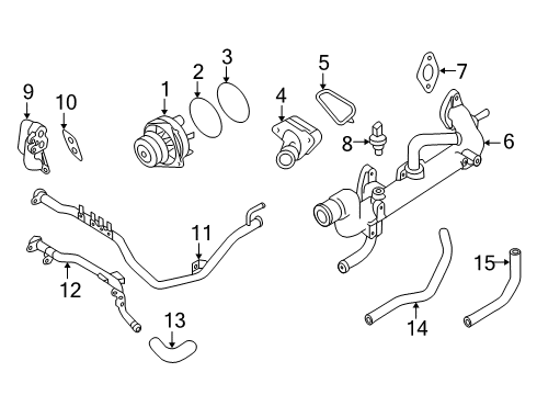 2020 Infiniti QX60 Powertrain Control Pump Assembly Water Diagram for 21010-6KA1A