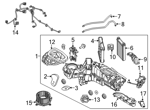 2016 Ford F-250 Super Duty HVAC Case Restrictor Diagram for BC3Z-19860-B