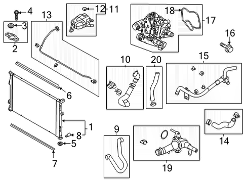 2021 Hyundai Sonata Radiator & Components Hose Assembly-Radiator, UPR Diagram for 25414-L5000