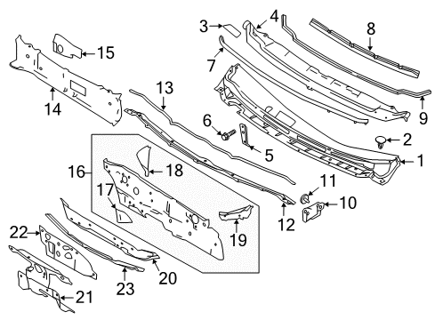 2018 Nissan Versa Note Cowl Member-Dash Lower Cross Diagram for F7402-3ANMA