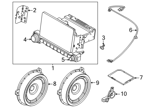 2020 Hyundai Venue Sound System Tweeter Speaker Assembly, Right Diagram for 96311-K2000