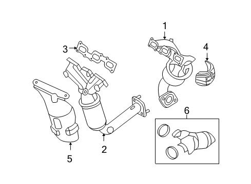 2008 Ford Fusion Exhaust Manifold Converter Shield Diagram for 6E5Z-5E258-CA