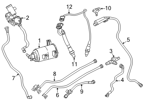 2017 BMW 540i Powertrain Control Fuel Tank Breather Line Diagram for 13907643104