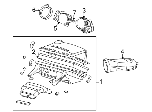 2002 GMC Savana 3500 Air Intake Cleaner Asm-Air (W/ Mass Airflow Sensor*Marked Print Diagram for 15063808