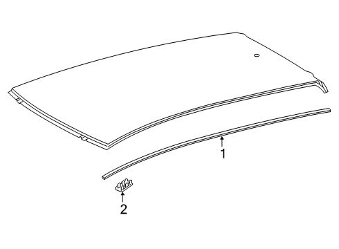 2021 Toyota Corolla Exterior Trim - Roof Drip Molding Diagram for 75556-02280