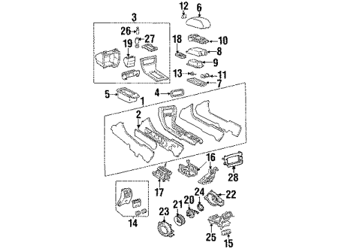 1992 Cadillac Eldorado Console Control Asm, Automatic Transmission Diagram for 25632793