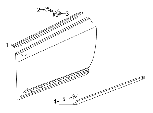 2014 Cadillac ELR Exterior Trim - Door Body Side Molding Diagram for 22890037