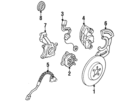 1993 Cadillac Allante Anti-Lock Brakes Electronic Brake & Electronic Traction Control Module Assembly Diagram for 3538793