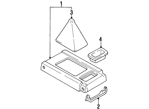 1998 Toyota T100 Center Console Cover Sub-Assy, Shifting Hole Diagram for 58808-34022-B1