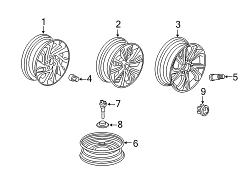 2020 Honda Civic Wheels, Covers & Trim DISK, ALUMINUM WHEEL (17X7J) (KOSEI) Diagram for 42700-TGG-AD1