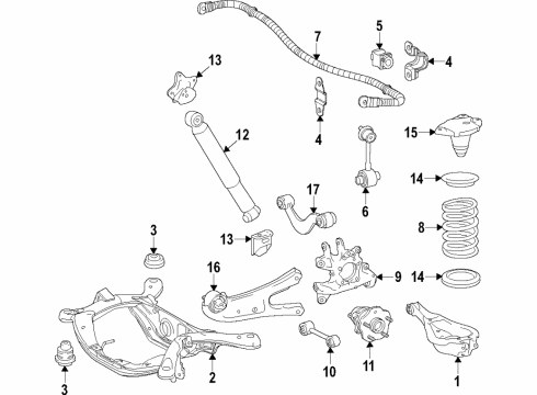 2021 Toyota Sienna Rear Suspension, Lower Control Arm, Upper Control Arm, Stabilizer Bar, Suspension Components Shock Diagram for 48531-08190