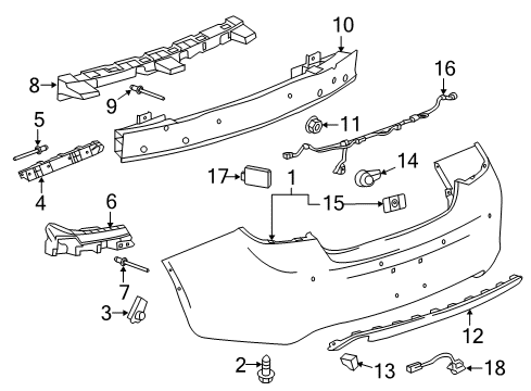 2017 Buick Verano Parking Aid Lower Cover Diagram for 22786020