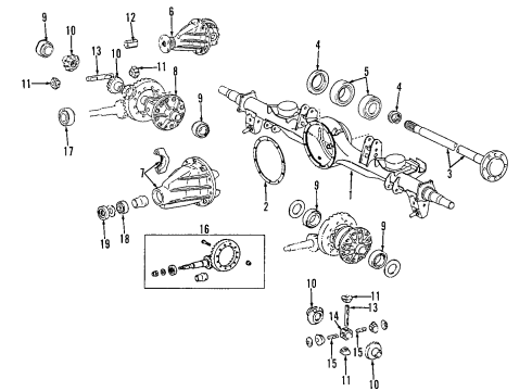 1997 Lexus LX450 Rear Axle, Differential, Propeller Shaft Ring & Pinion Diagram for 41201-69255