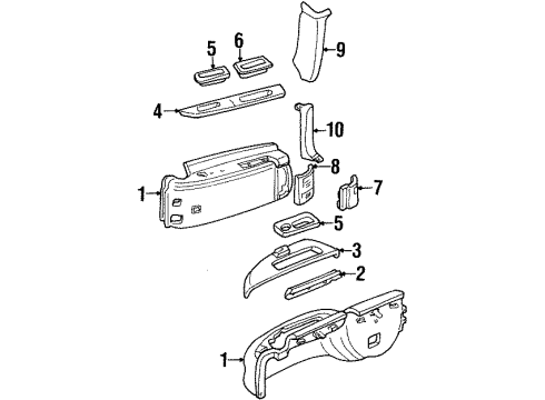 1997 Chevrolet C1500 Suburban Interior Trim - Quarter Panels Molding Asm-Body Side Rear Window Garnish Diagram for 15980727