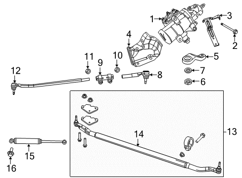 2017 Ram 2500 Steering Column & Wheel, Steering Gear & Linkage, Shroud, Switches & Levers Bolt-HEXAGON FLANGE Head Diagram for 6507606AA