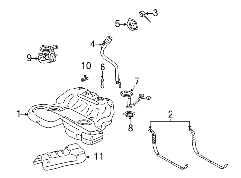 2007 Cadillac CTS Fuel Supply Pipe Asm-Fuel Tank Filler Diagram for 15868849