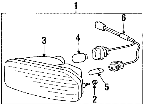 1997 Toyota Supra Bulbs Lens & Housing Diagram for 81521-14390