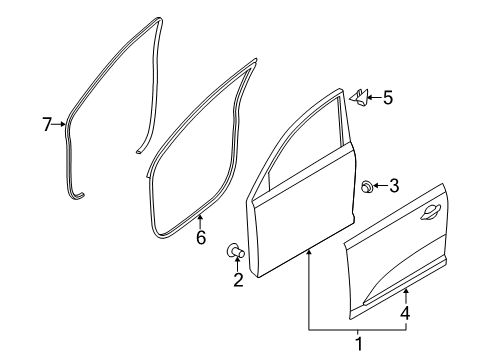 2011 Kia Sportage Front Door WEATHERSTRIP Assembly-Front Door Side Diagram for 821303W000