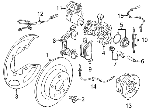 2019 BMW X2 Rear Brakes Brake Caliper Actuator Rear Left Diagram for 34206883033