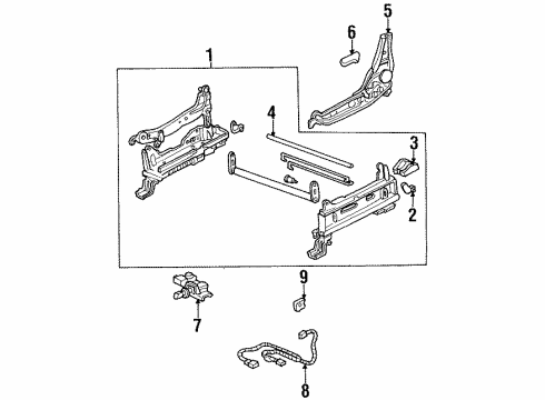 1997 Honda Odyssey Tracks & Components Switch Assembly, Power Seat (Jade Green) Diagram for 35950-SM4-J32ZR