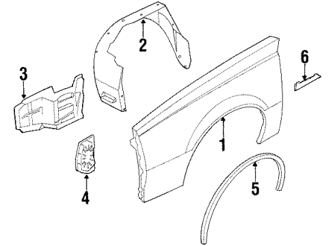 1988 Oldsmobile Firenza Fender & Components, Exterior Trim Molding Asm-Outer Panel Rear Of Front W/Opening *Block & Brite Diagram for 20635226