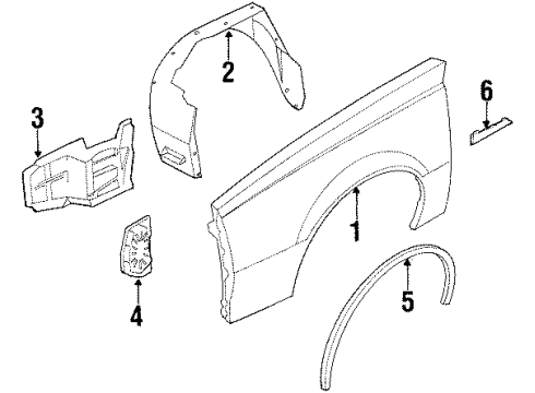 1986 Oldsmobile Firenza Fender & Components, Exterior Trim Molding, Front Fender Side. Diagram for 22521263