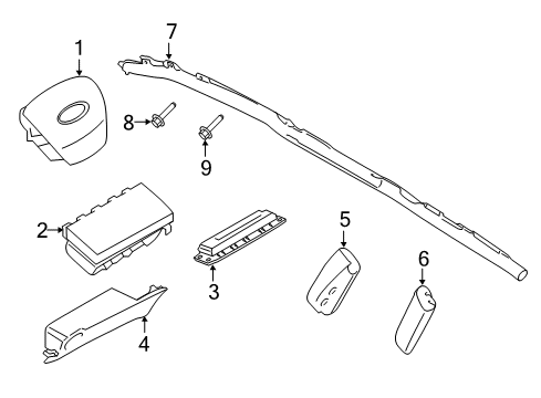 2018 Ford EcoSport Air Bag Components Clock Spring Diagram for GN1Z-14A664-C