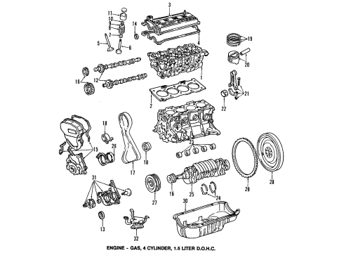 1992 Toyota Paseo Engine Parts, Mounts, Cylinder Head & Valves, Camshaft & Timing, Oil Pan, Oil Pump, Crankshaft & Bearings, Pistons, Rings & Bearings Camshaft Diagram for 13502-11050