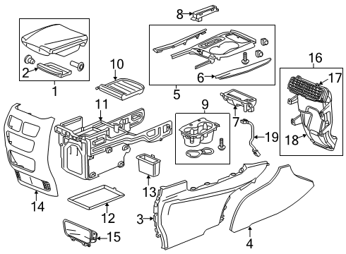 2019 Acura MDX Center Console Panel (Diagonal Weave) Diagram for 77281-TYS-A42ZA