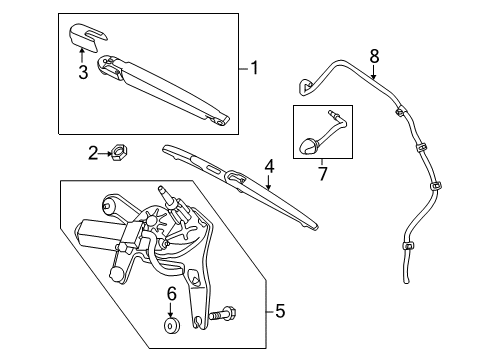 2011 Kia Sorento Wiper & Washer Components Rear Washer Nozzle Assembly Diagram for 989302P000