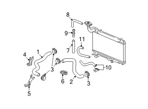 2007 Honda Fit Hoses, Lines & Pipes Joint, Reserve Tank Diagram for 19106-689-000