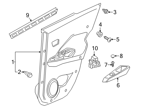 2020 Nissan Kicks Rear Door Seal-Rubber, Rear Door RH Diagram for 82834-5RB0A