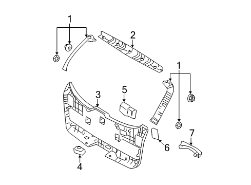 2009 Hyundai Veracruz Interior Trim - Lift Gate SWTICH Assembly-Power Tail Gate Diagram for 96740-3J100-6T