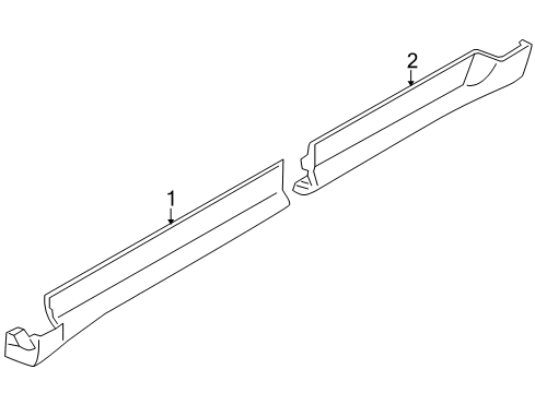 2015 Lincoln MKS Exterior Trim - Pillars, Rocker & Floor Rear Rocker Molding Diagram for 8A5Z-5410176-CA