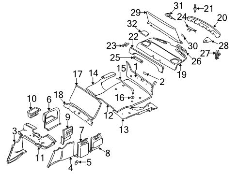 2002 BMW 525i Interior Trim - Rear Body Expanding Rivet Diagram for 51481915964