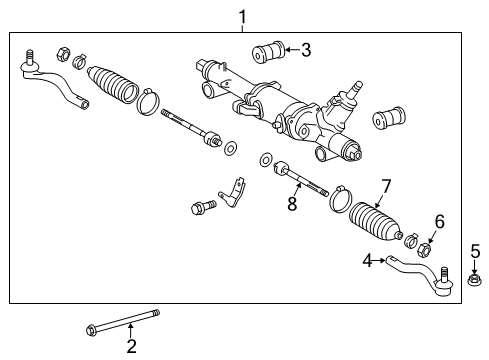 2020 Lexus IS300 Steering Column & Wheel, Steering Gear & Linkage End Sub-Assembly, Steering Diagram for 45503-30160