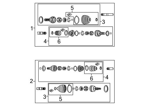 2010 Chevrolet Aveo5 Drive Axles - Front Boot, Front Wheel Drive Shaft Cv Joint Diagram for 96888654