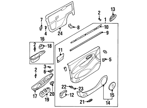 2000 Daewoo Leganza Front Door ECM Clip Diagram for 94530397