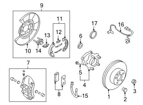 2013 Nissan GT-R Rear Brakes Plate Assy-Back, Rear Brake LH Diagram for 44030-JF00A