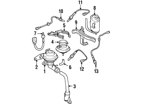 1993 Lexus SC300 EGR System Valve Assembly, E.G.R Diagram for 25620-46010