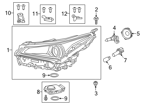 2016 Lexus NX300h Headlamps Headlamp Unit With Gas, Right Diagram for 81145-78090