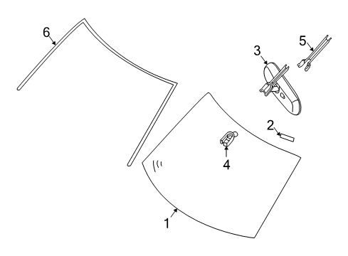 Diagram for 2006 Infiniti QX56 Windshield Glass, Reveal Moldings