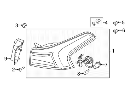 2021 Hyundai Santa Fe Bulbs Lamp Assembly-Rear Comb Outside, RH Diagram for 92402-S2600