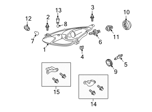 2001 Toyota Celica Bulbs Socket & Wire Diagram for 90075-60006