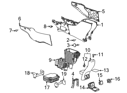 2022 Buick Encore GX Center Console Rear Panel Diagram for 42715153